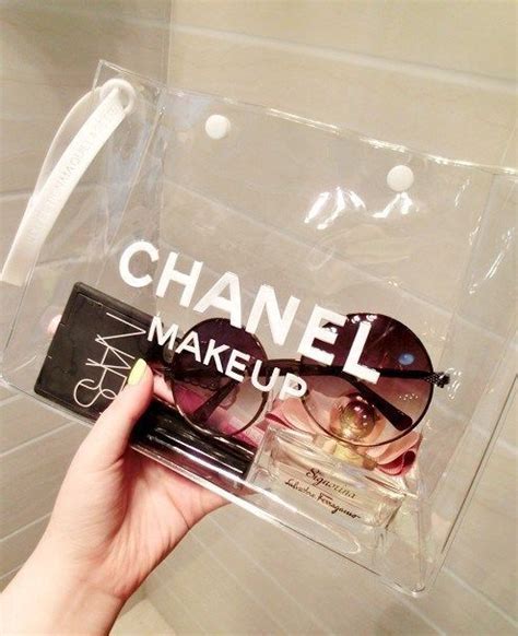 chanel makeup clear bag